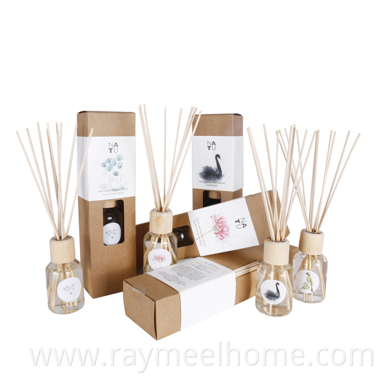 Home fragrance elegant room spray reed stick diffuser glass bottle 100ml with package box